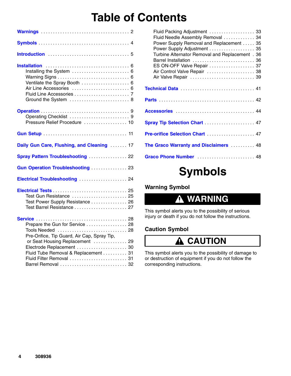 Graco Inc. UNICARB Pro AA4500 User Manual | Page 4 / 48