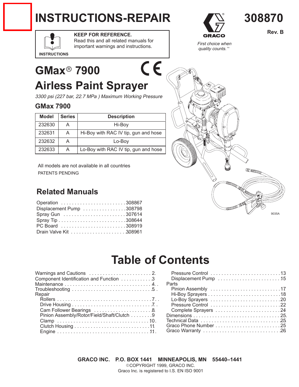 Graco Inc. 232632 User Manual | 26 pages