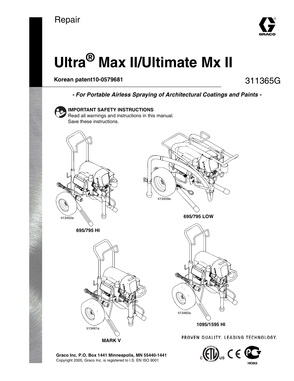 Graco Inc. 1095 HI User Manual | 43 pages