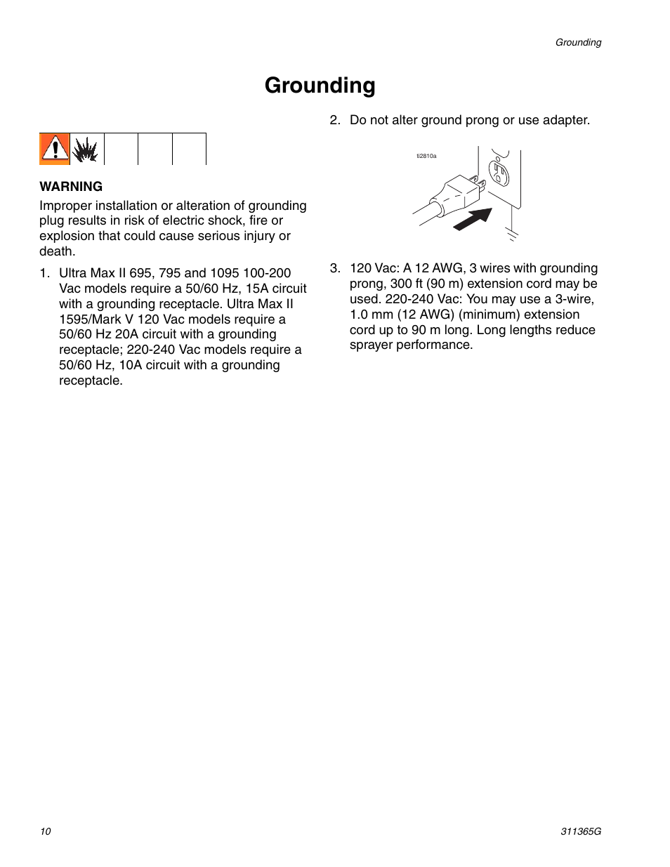 Grounding | Graco Inc. 1095 HI User Manual | Page 10 / 43