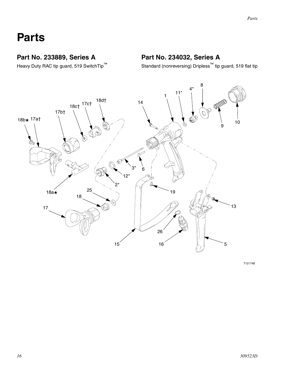 Parts | Graco Inc. 234032 User Manual | Page 16 / 20
