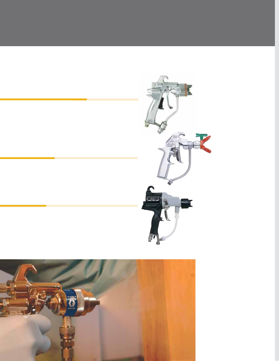 Spray guns, Guns for every application | Graco Inc. XT Series User Manual | Page 8 / 12