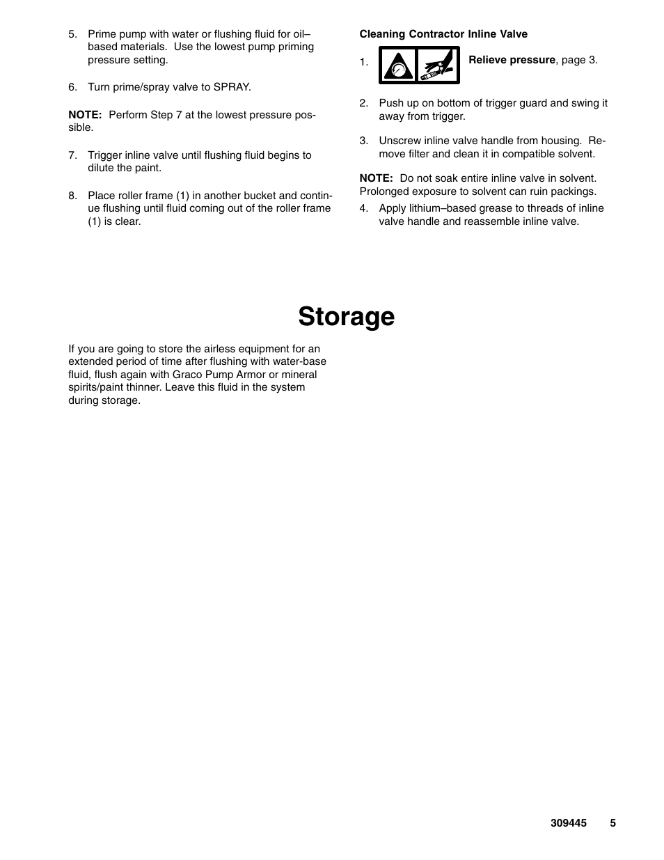 Storage | Graco Inc. 309445 User Manual | Page 5 / 10