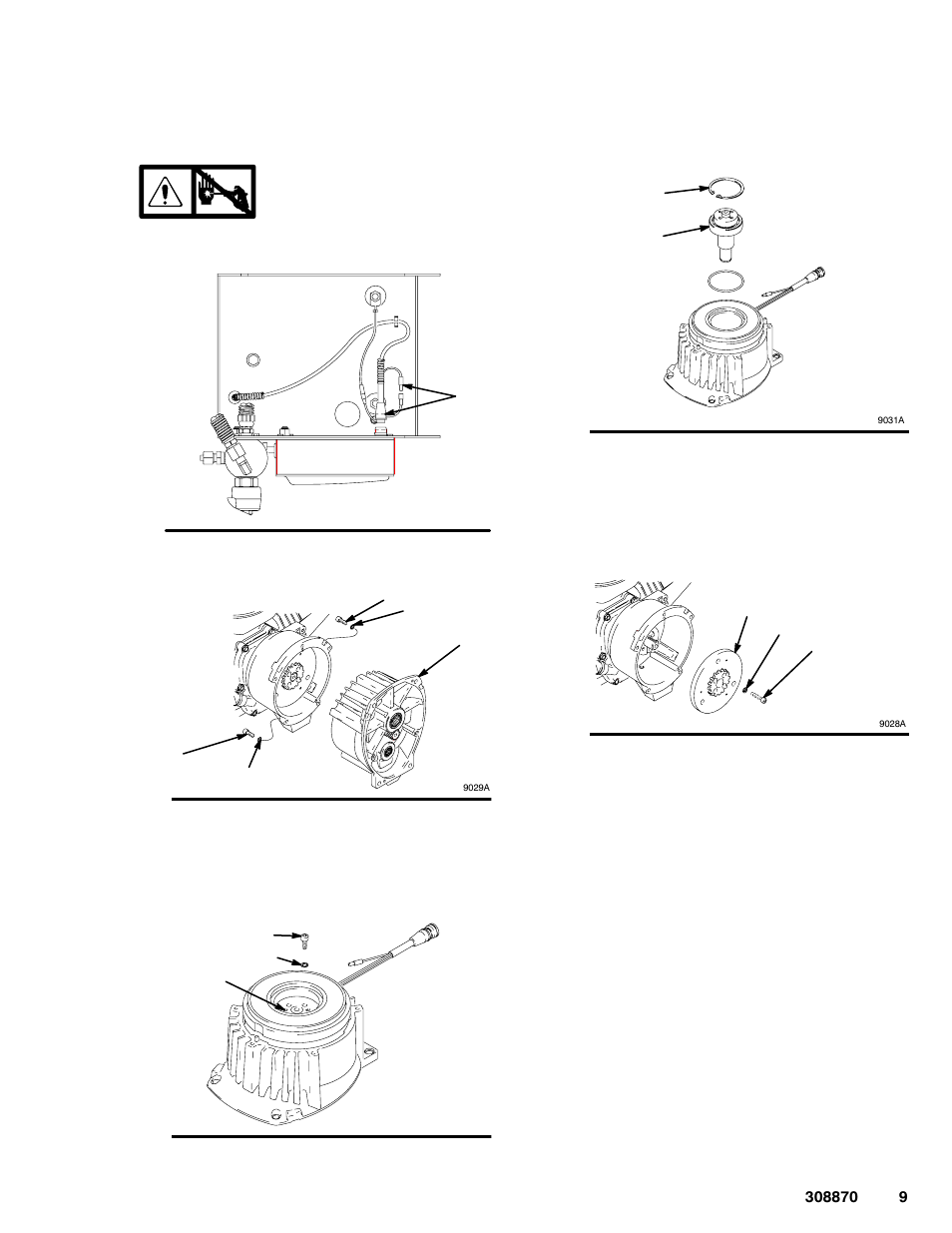 Pinion assembly/rotor/field/shaft/clutch | Graco Inc. 232633 User Manual | Page 9 / 26