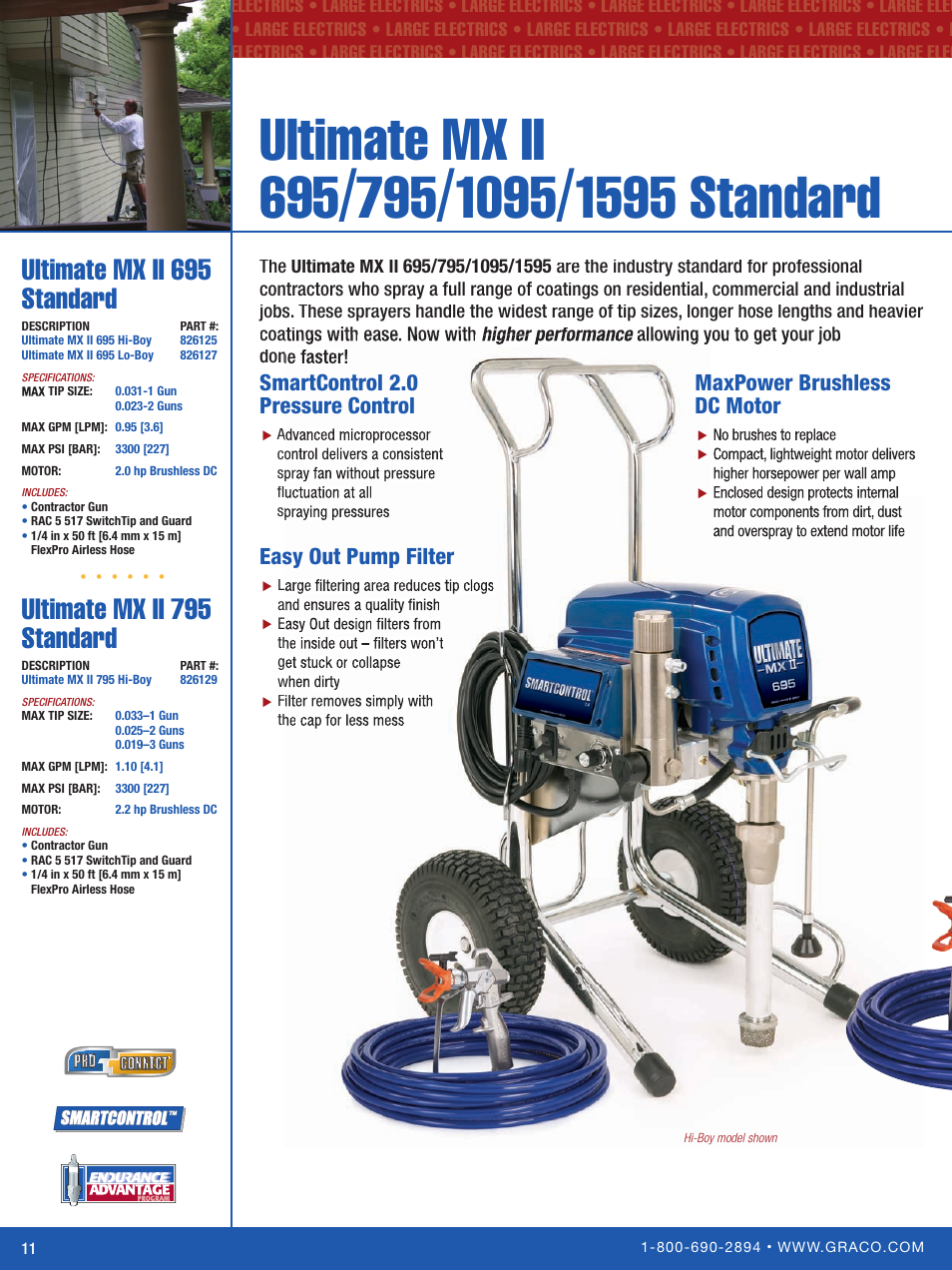 Ultimate mx ii 695, 1595 standard, Ultimate mx ii 695 standard | Ultimate mx ii 795 standard | Graco Inc. Ultra Max II 795 User Manual | Page 12 / 24