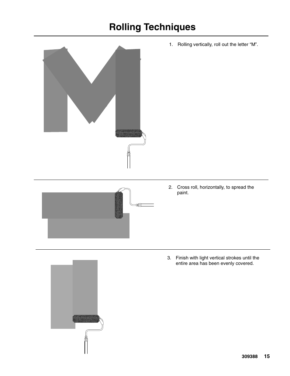 Rolling techniques | Graco Inc. 309388 User Manual | Page 15 / 44