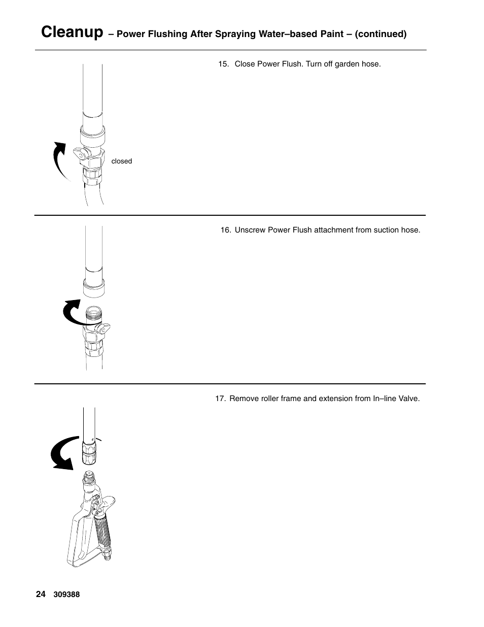 Cleanup | Graco Inc. 309388 User Manual | Page 24 / 44