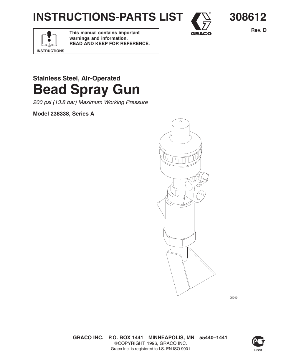Graco Inc. 238338 User Manual | 12 pages
