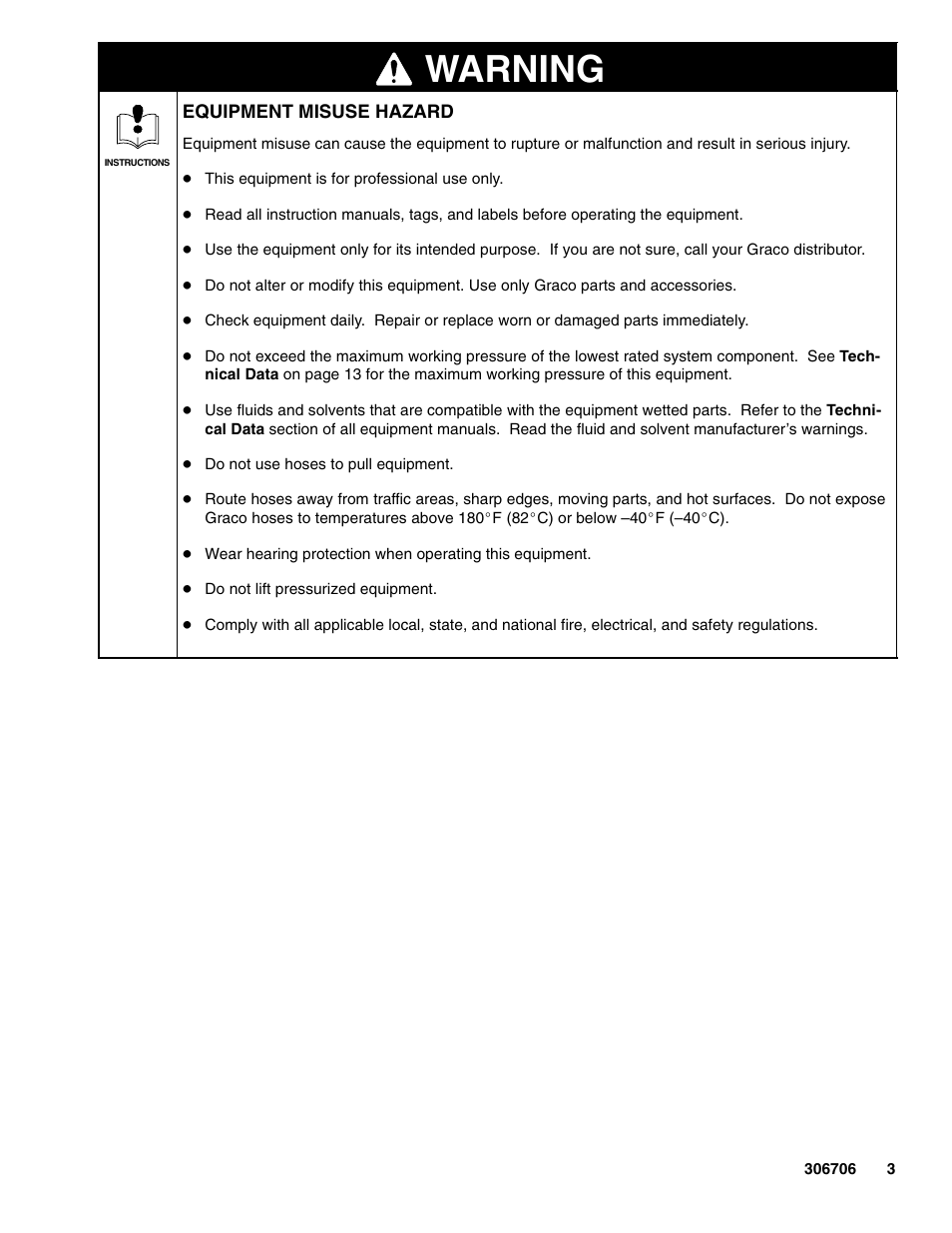Warning | Graco Inc. Series C User Manual | Page 3 / 14