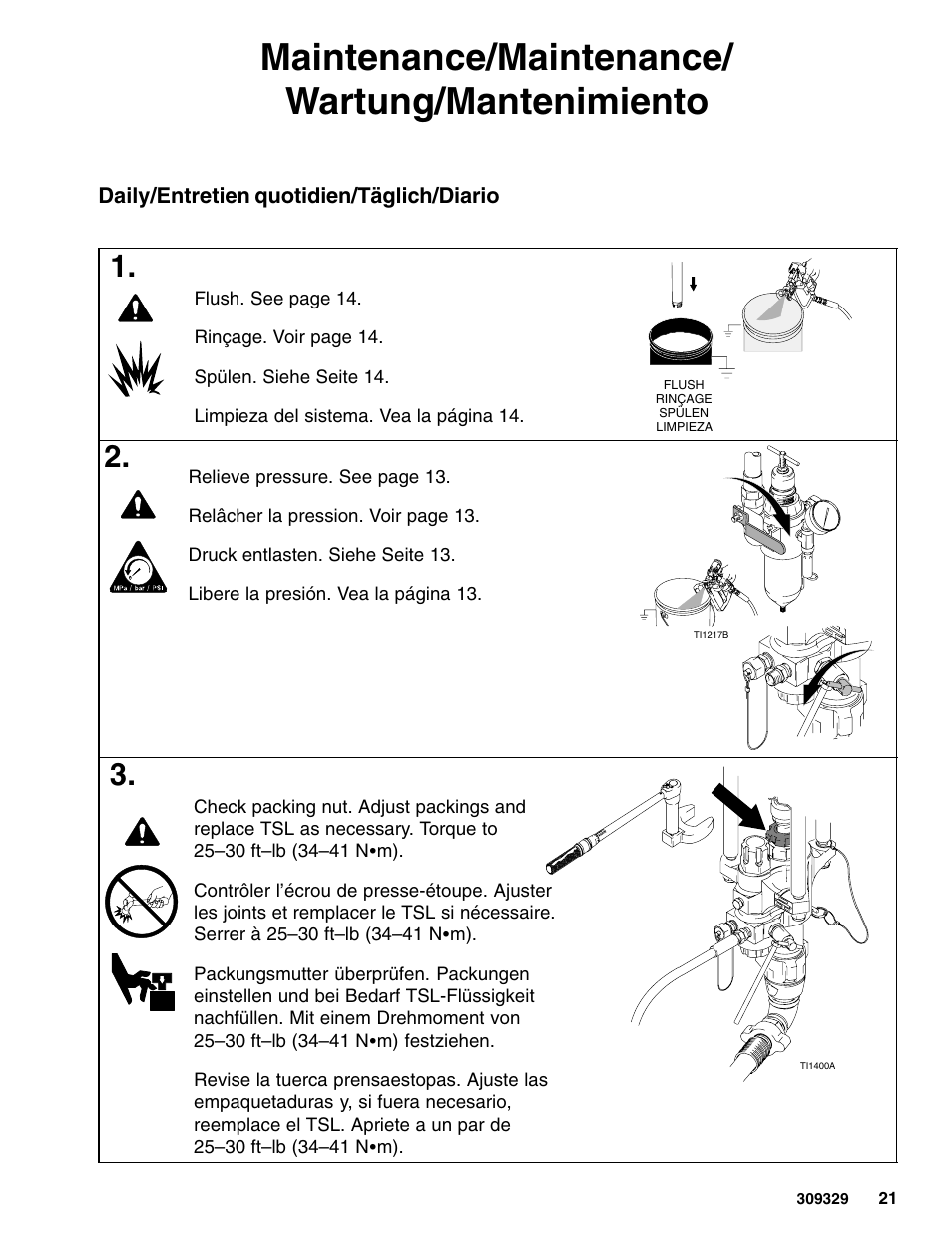 Maintenance/maintenance/ wartung/mantenimiento | Graco Inc. Xtreme 309329 User Manual | Page 21 / 26