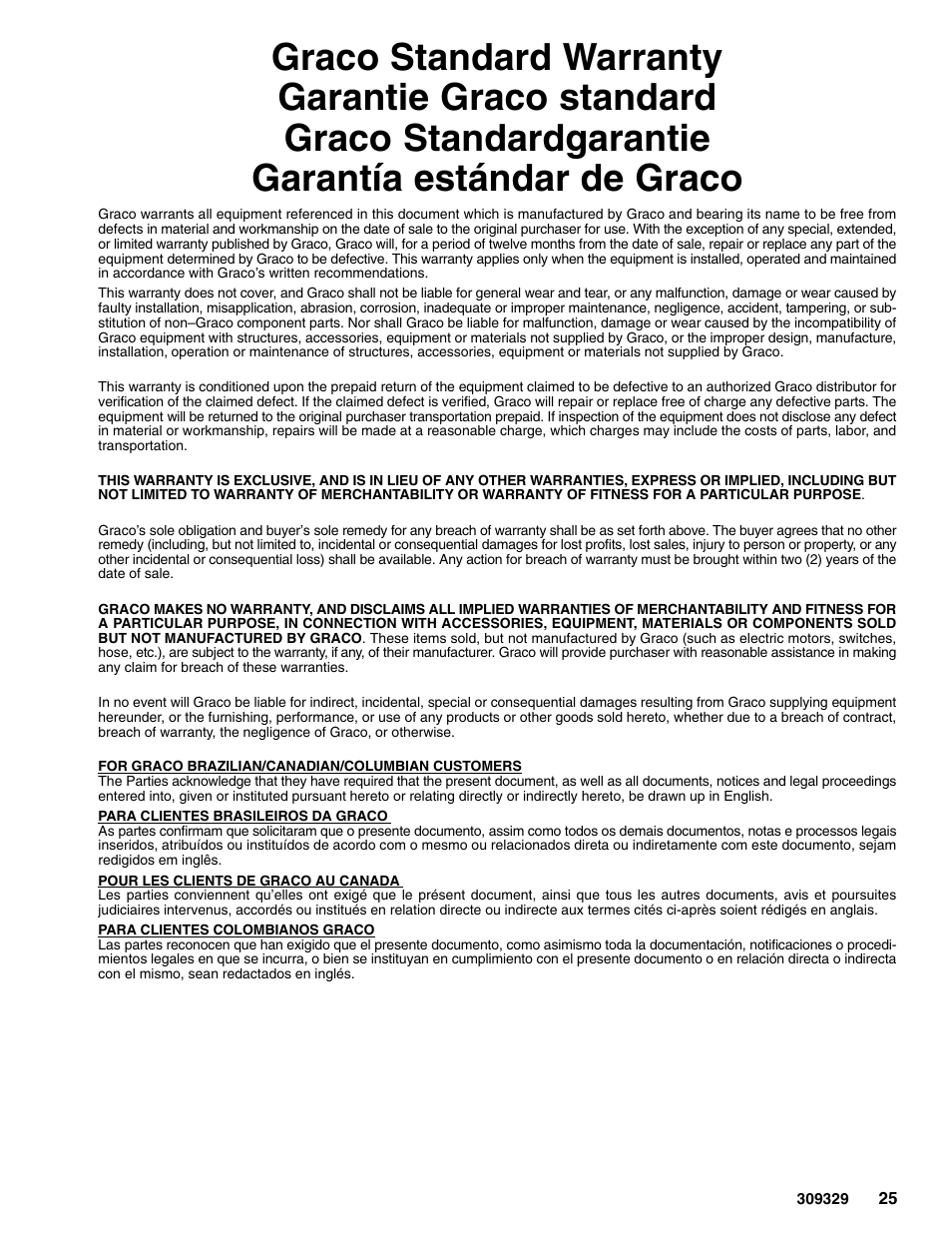 Graco Inc. Xtreme 309329 User Manual | Page 25 / 26