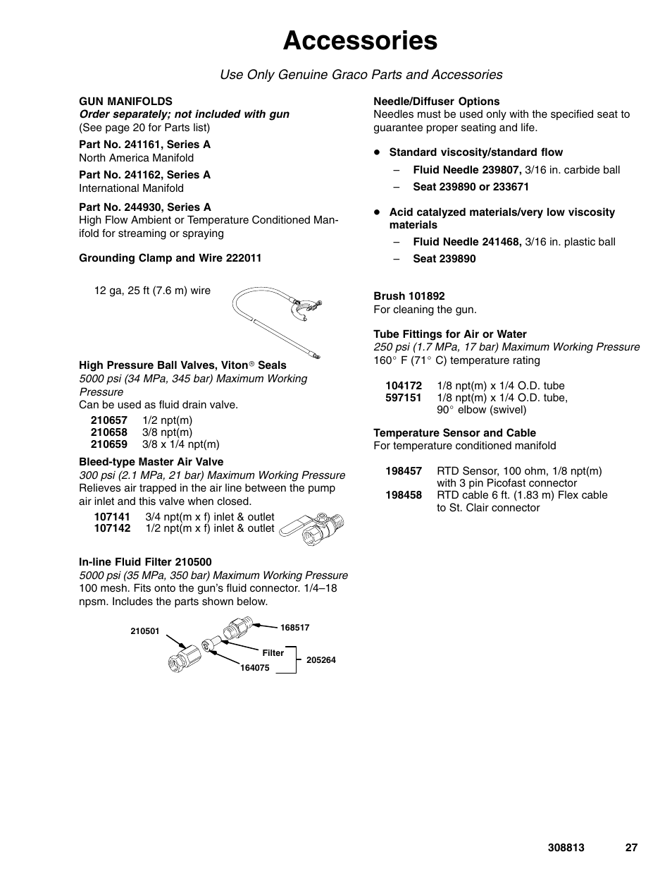 Accessories | Graco Inc. 233670 User Manual | Page 27 / 32