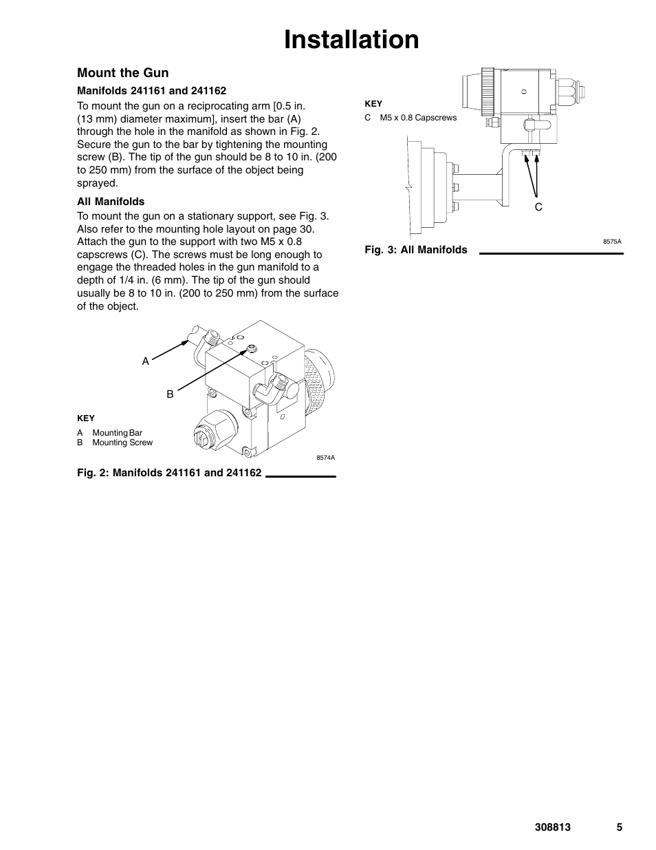 Installation, Mount the gun | Graco Inc. 233670 User Manual | Page 5 / 32
