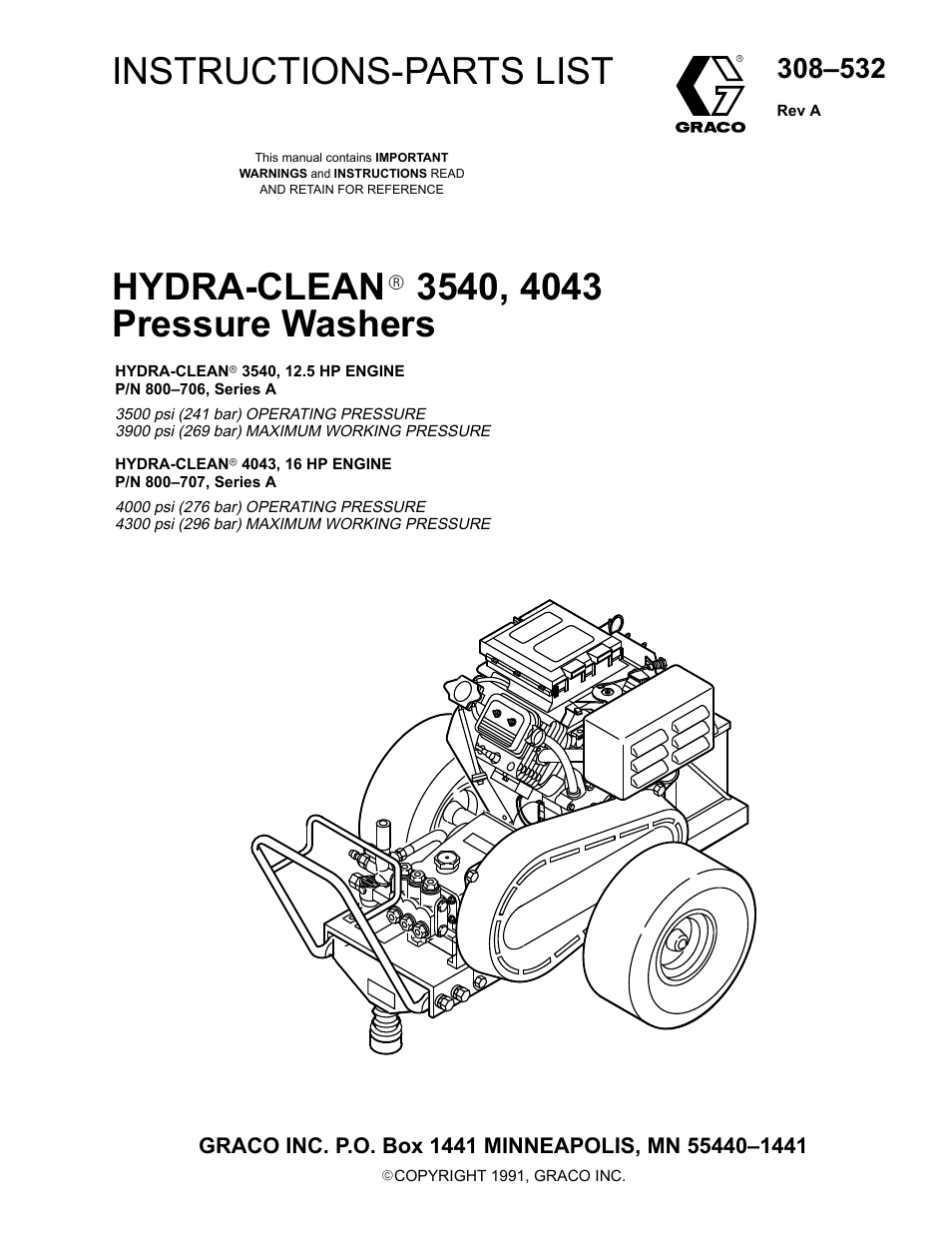 Graco Inc. Hydra-Clean 800-706 User Manual | 25 pages