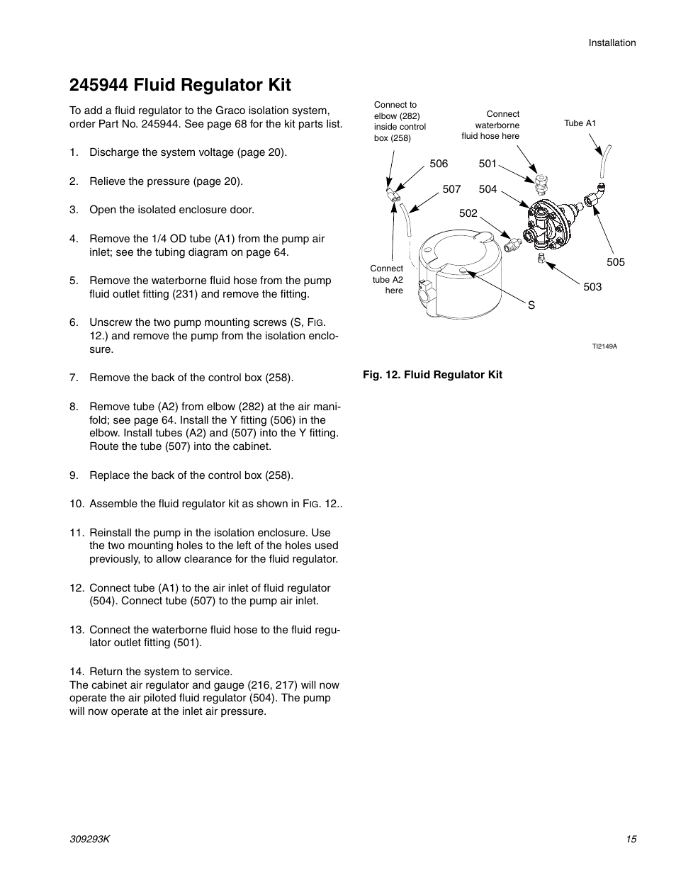 245944 fluid regulator kit | Graco Inc. 244581 User Manual | Page 15 / 70