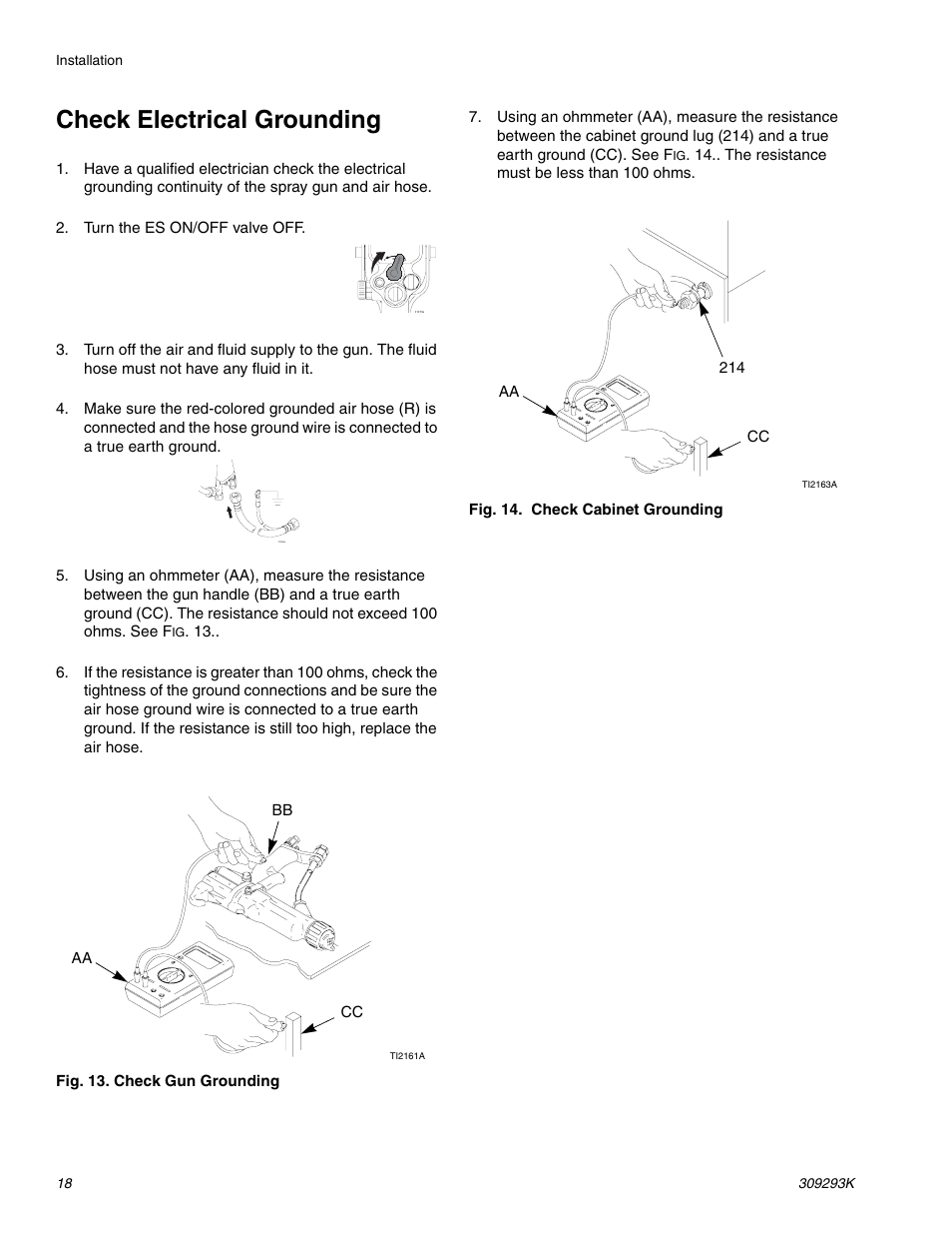 Check electrical grounding | Graco Inc. 244581 User Manual | Page 18 / 70