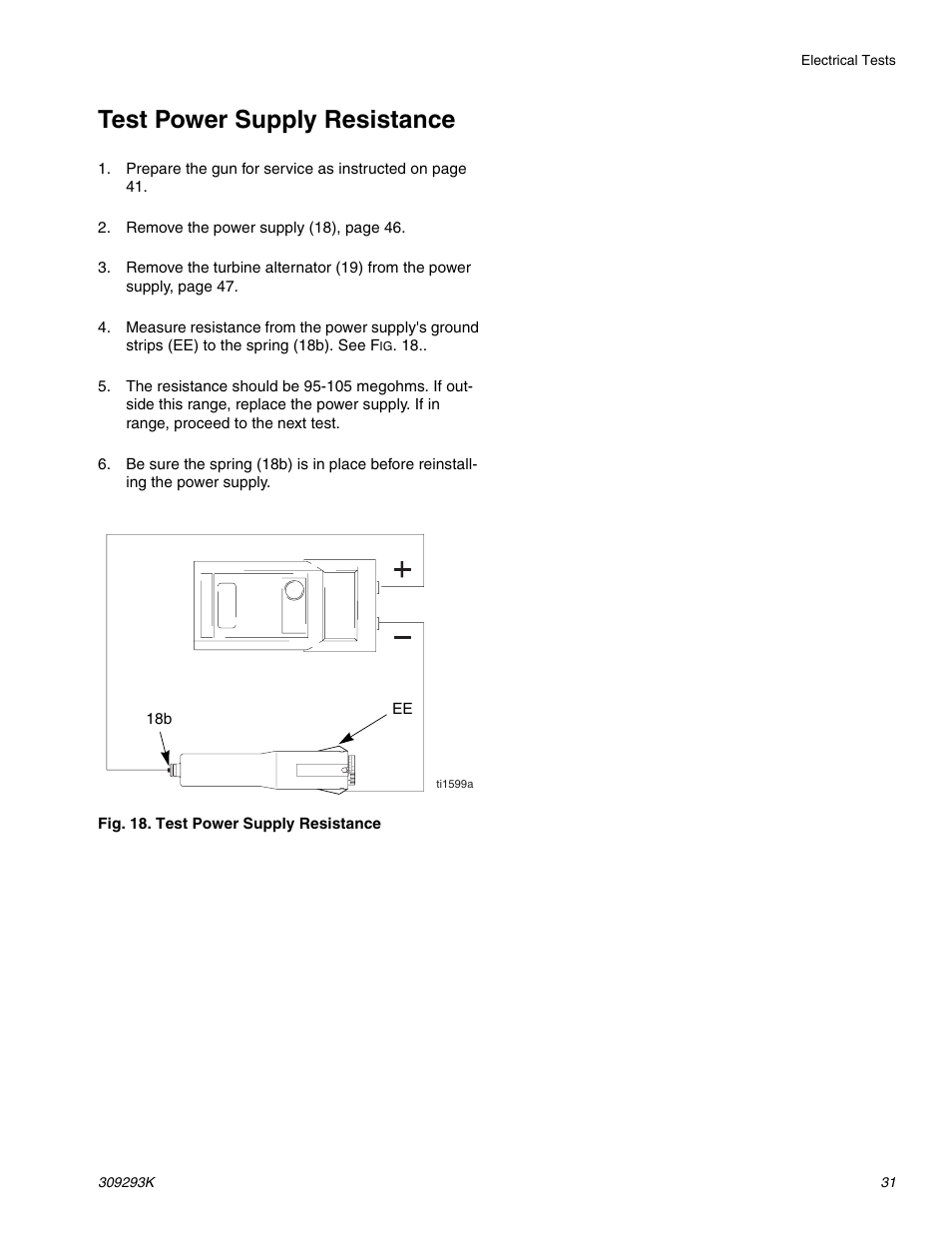 Test power supply resistance | Graco Inc. 244581 User Manual | Page 31 / 70
