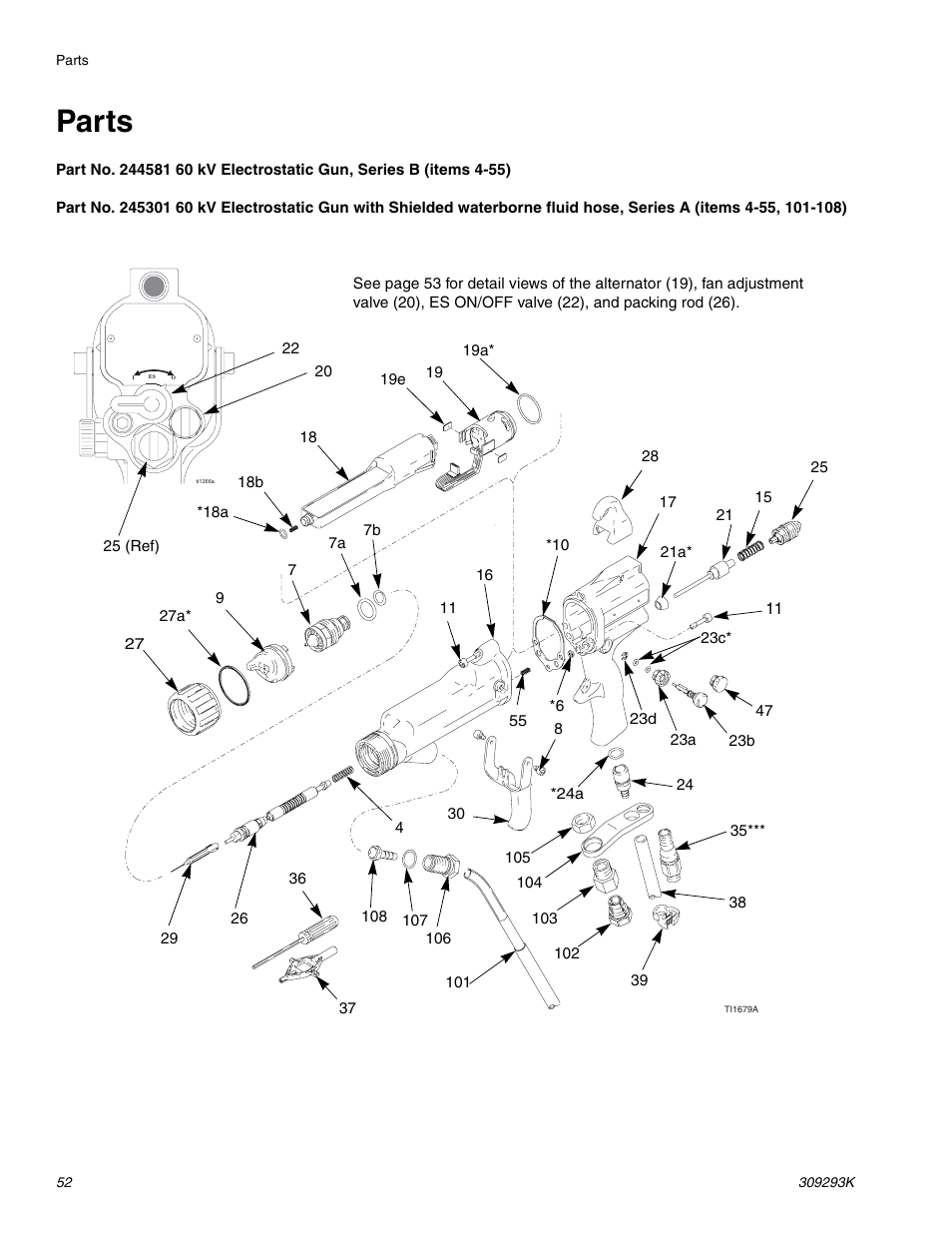 Parts | Graco Inc. 244581 User Manual | Page 52 / 70