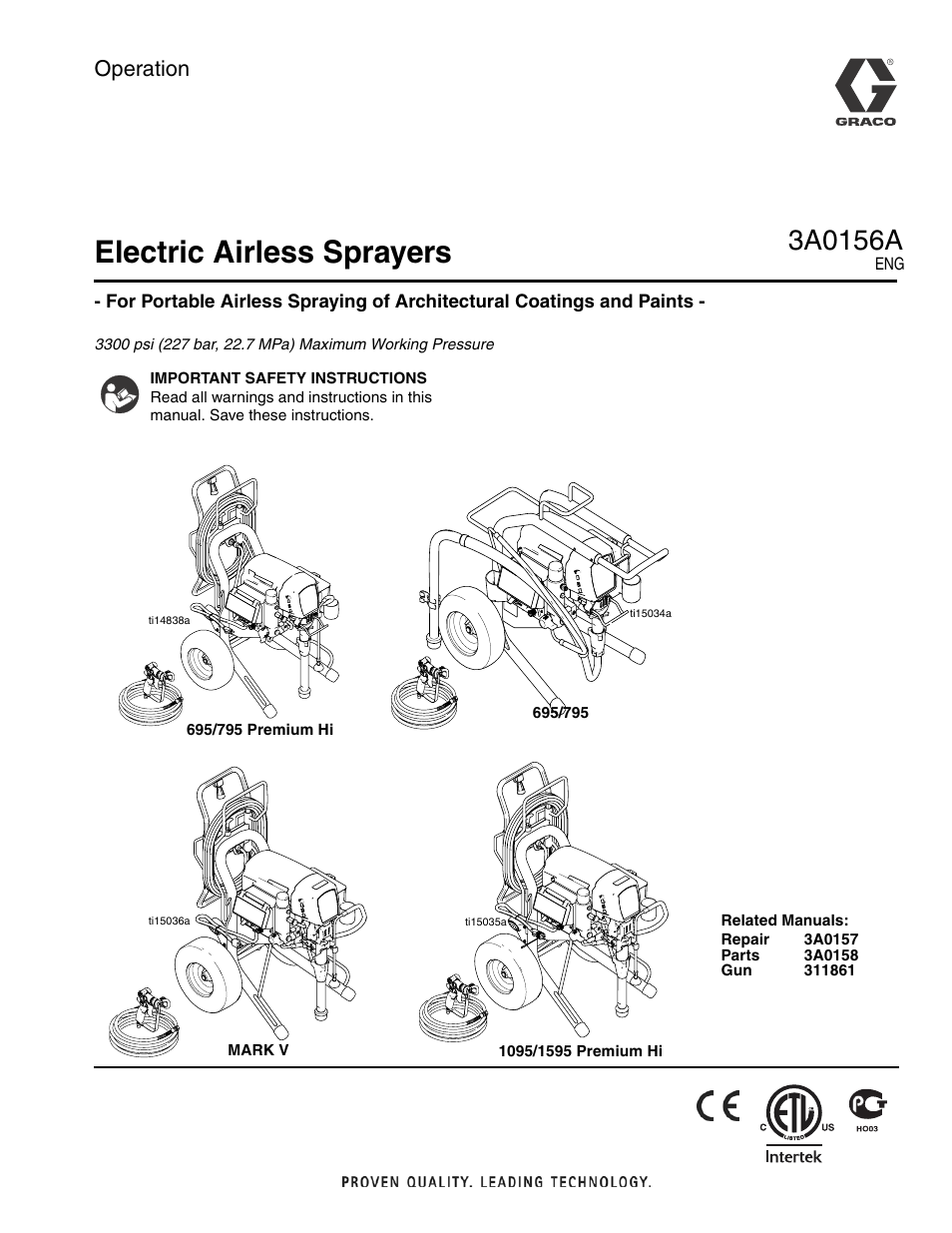 Graco Inc. 1095 Premium Hi User Manual | 20 pages