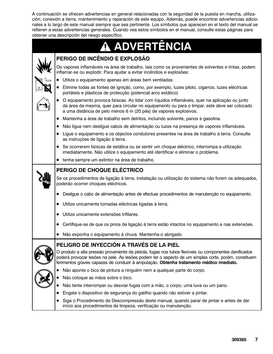 Advertência | Graco Inc. 232901 User Manual | Page 7 / 44