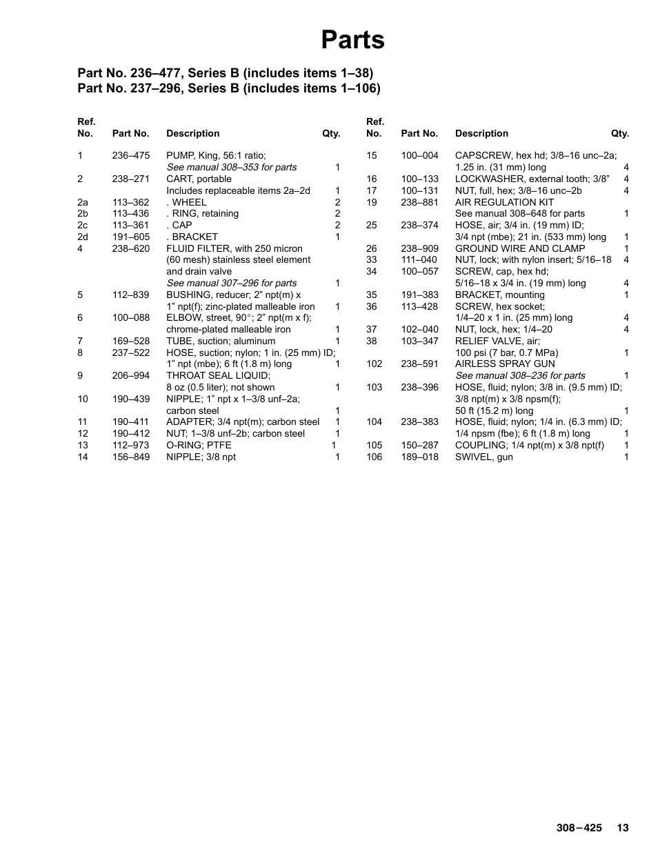 Parts | Graco Inc. 237-296 User Manual | Page 13 / 20