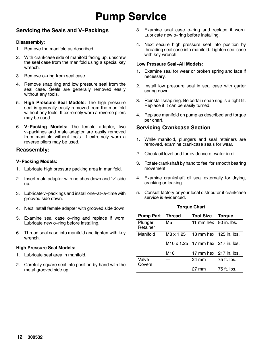 Pump service | Graco Inc. Hydra Clean 308532S User Manual | Page 12 / 22