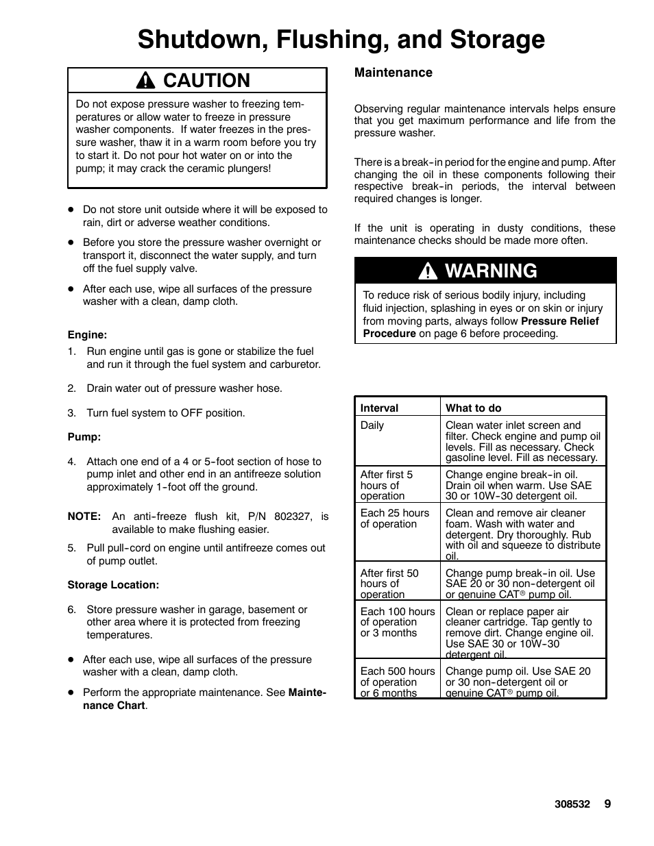 Shutdown, flushing, and storage, Caution, Warning | Graco Inc. Hydra Clean 308532S User Manual | Page 9 / 22