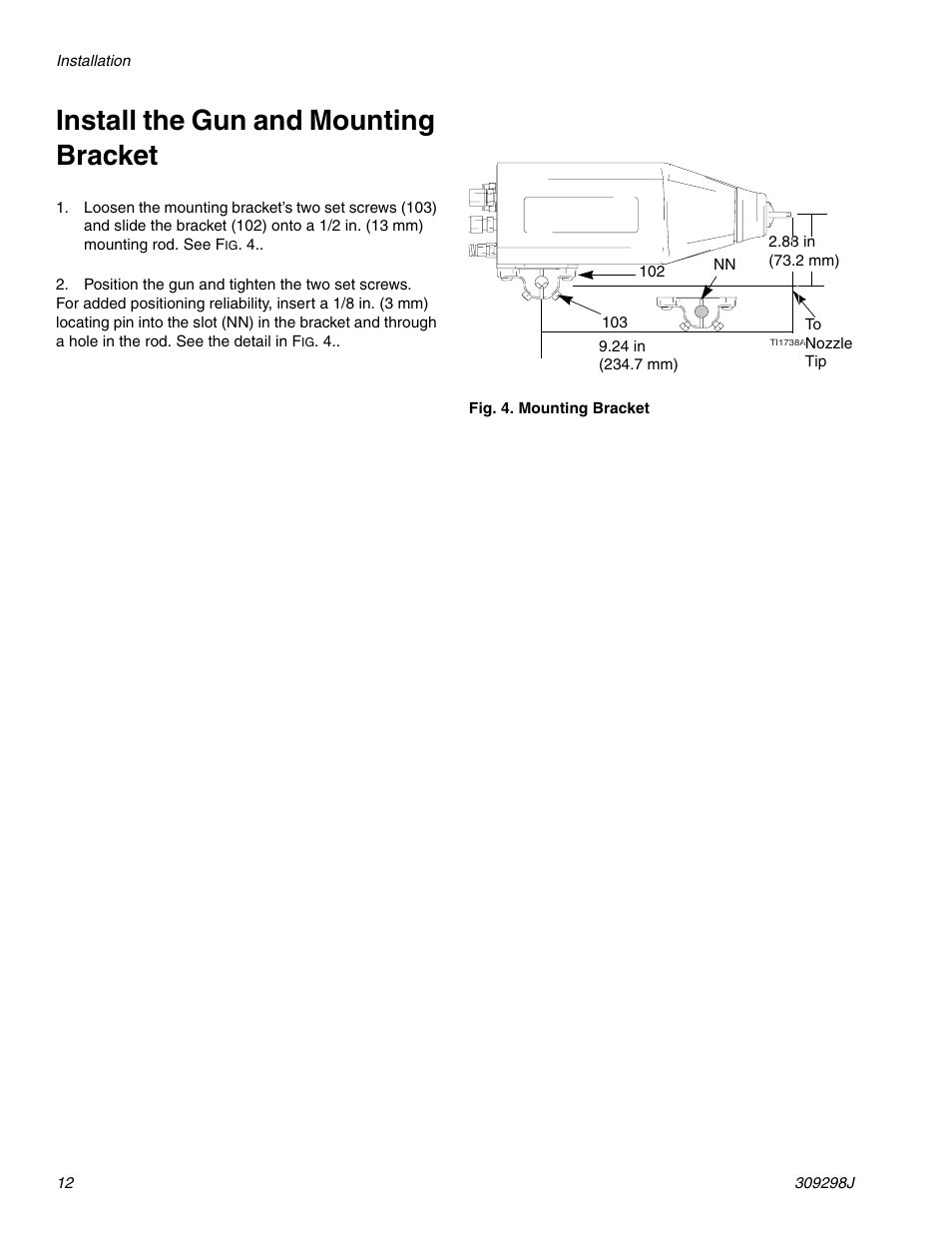 Install the gun and mounting bracket | Graco Inc. 244592 User Manual | Page 12 / 56