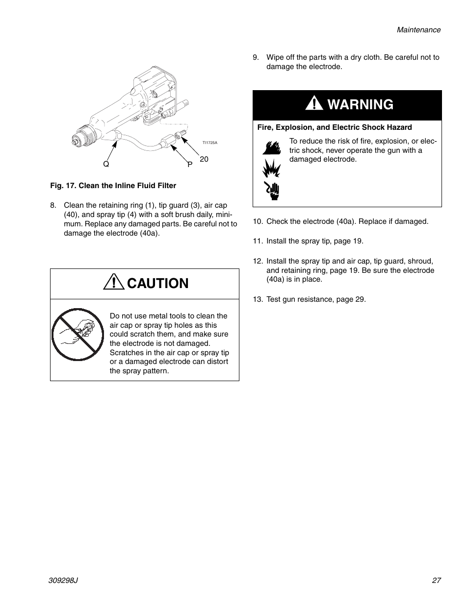 Caution, Warning | Graco Inc. 244592 User Manual | Page 27 / 56