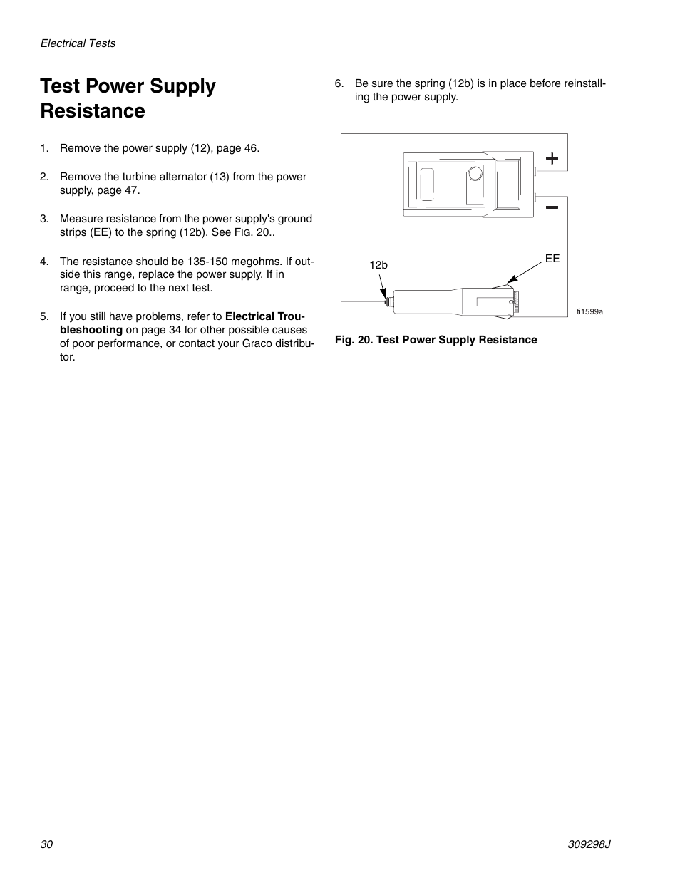 Test power supply resistance | Graco Inc. 244592 User Manual | Page 30 / 56