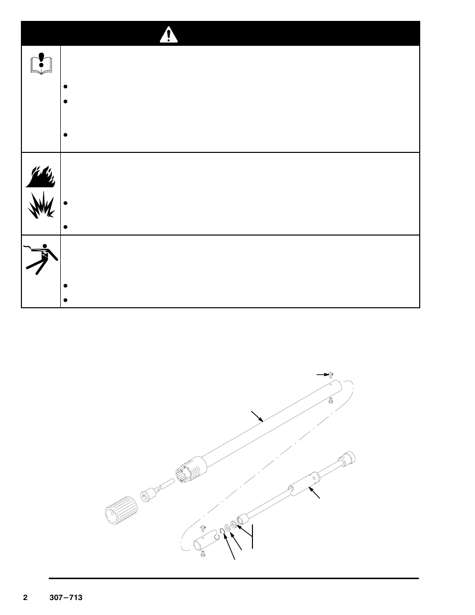 Warning | Graco Inc. 307-713 User Manual | Page 2 / 4