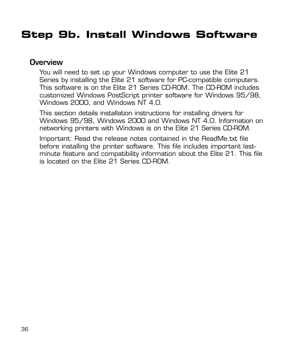 9b. install windows software, Step 9b. install windows software | GCC Printers 21 Series User Manual | Page 39 / 95