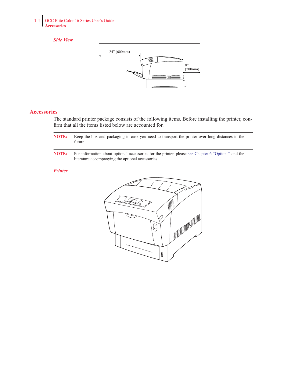 Accessories | GCC Printers 16 User Manual | Page 24 / 196