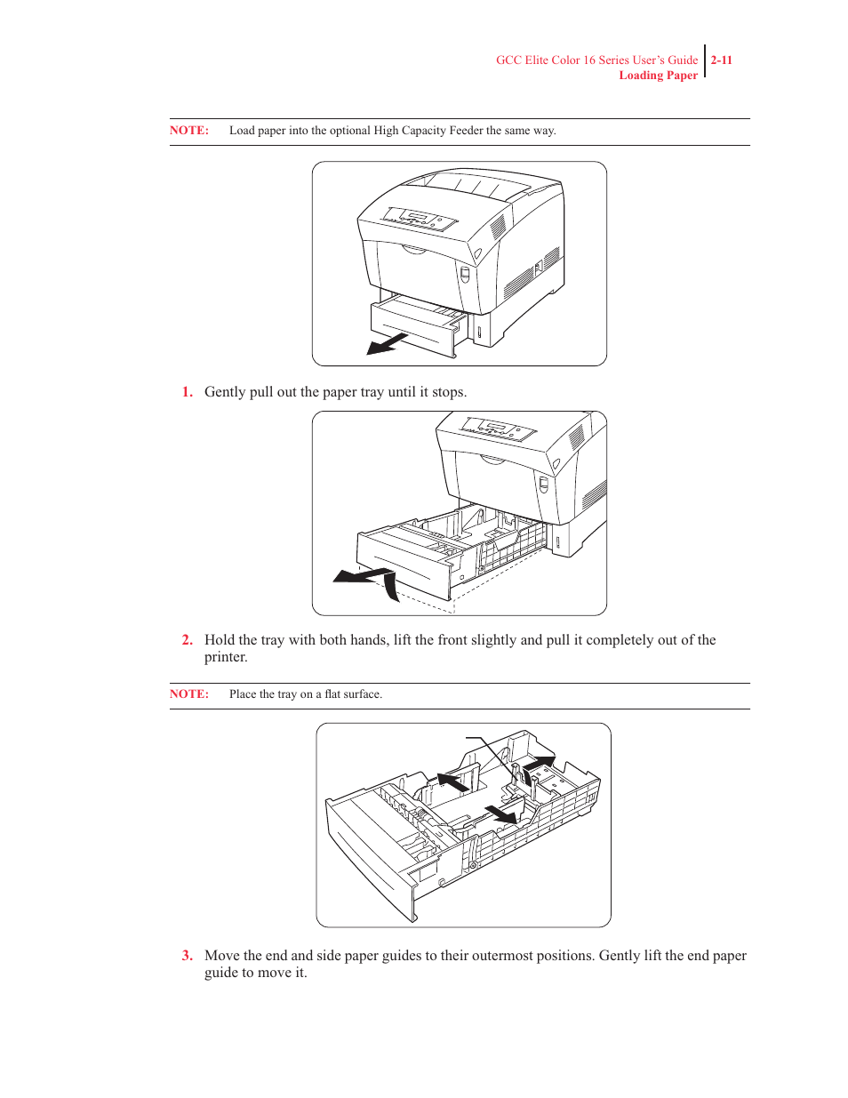 Loading paper, Loading paper in the paper tray | GCC Printers 16 User Manual | Page 64 / 196