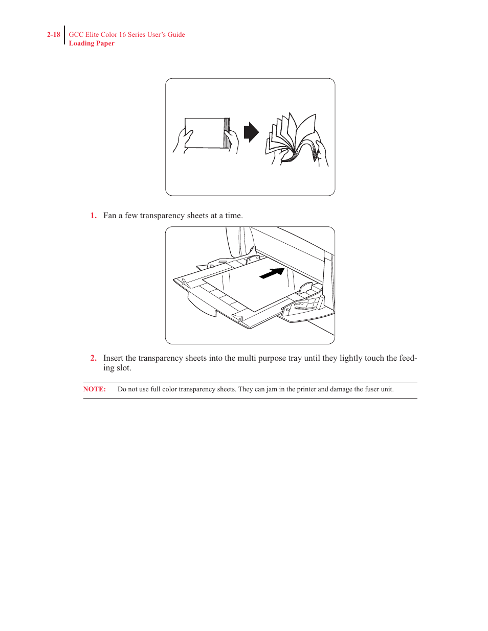 Loading postcards in the multi-purpose tray | GCC Printers 16 User Manual | Page 71 / 196