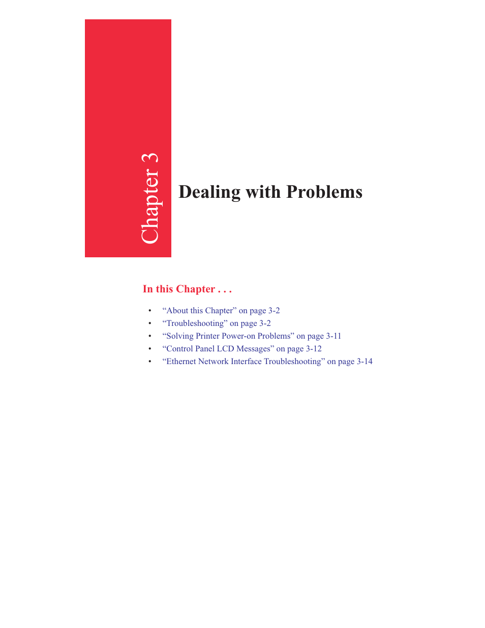 3 - dealing with problems, Chapter 3, Dealing with problems | GCC Printers 16 User Manual | Page 84 / 196