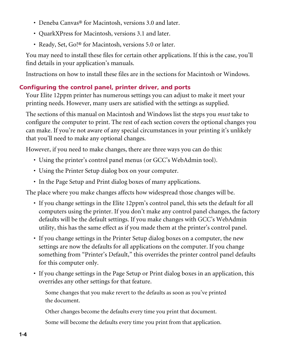 GCC Printers Elite 12ppm User Manual | Page 11 / 193