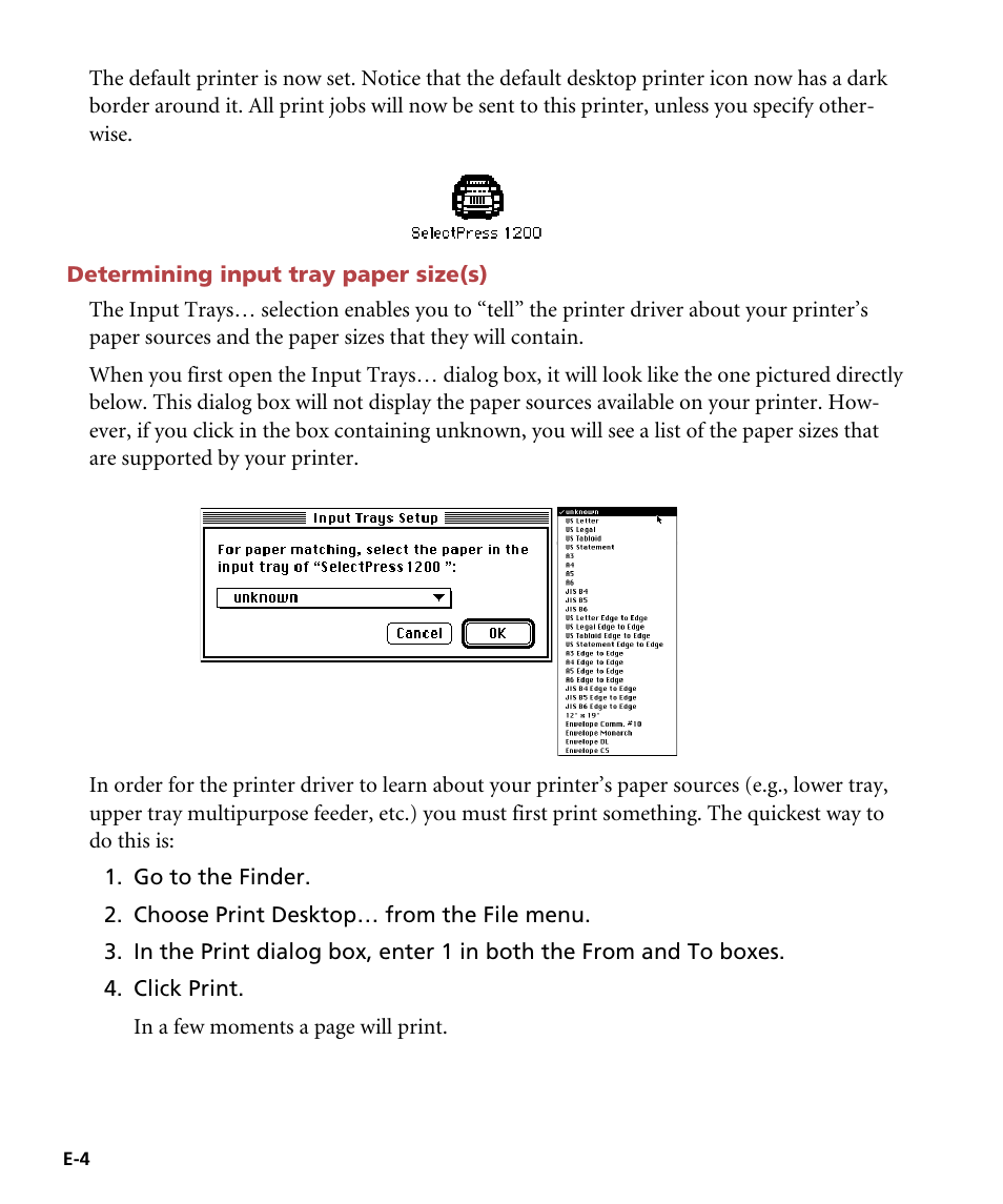 Determining input tray paper size(s) | GCC Printers Elite 12ppm User Manual | Page 159 / 193