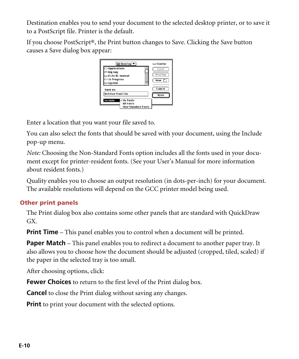 Other print panels | GCC Printers Elite 12ppm User Manual | Page 165 / 193