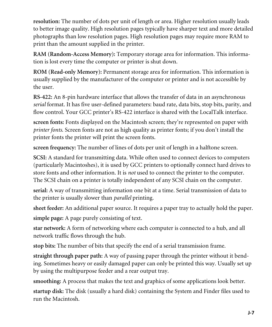 GCC Printers Elite 12ppm User Manual | Page 185 / 193
