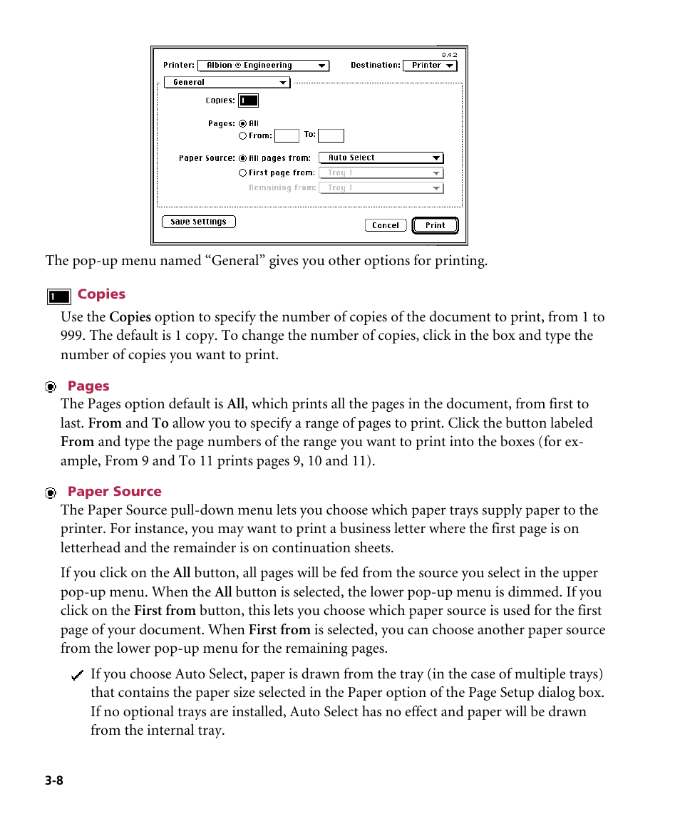 Copies, Paper source | GCC Printers Elite 12ppm User Manual | Page 44 / 193