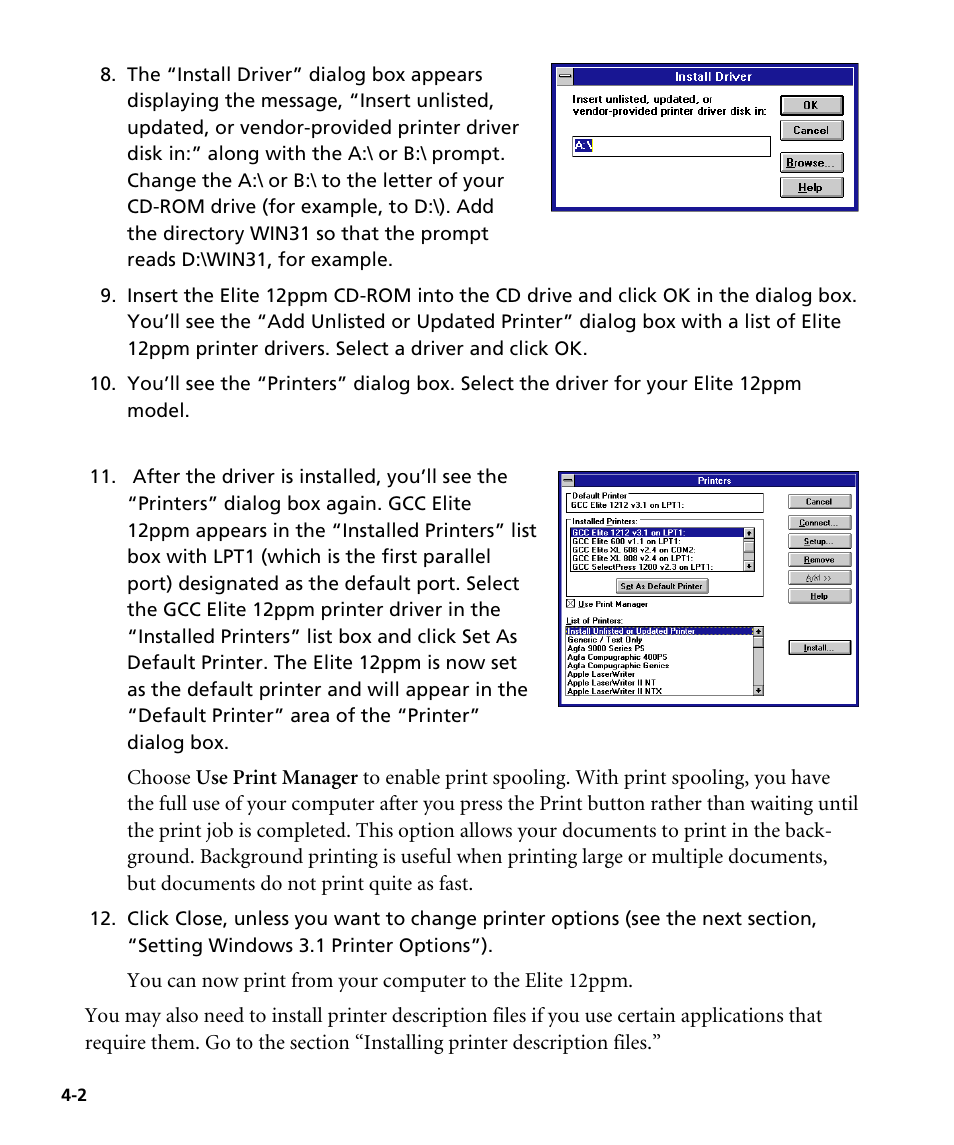 GCC Printers Elite 12ppm User Manual | Page 52 / 193