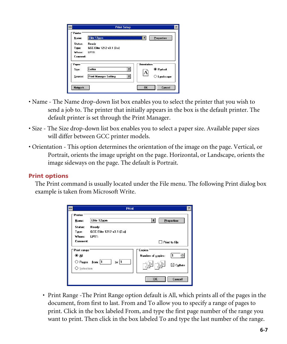 Print options | GCC Printers Elite 12ppm User Manual | Page 83 / 193