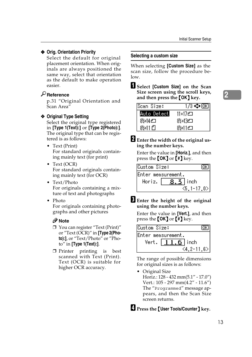 Selecting a custom size, Ee p.13 “selecting a, Custom size | GCC Printers 2018 User Manual | Page 19 / 88