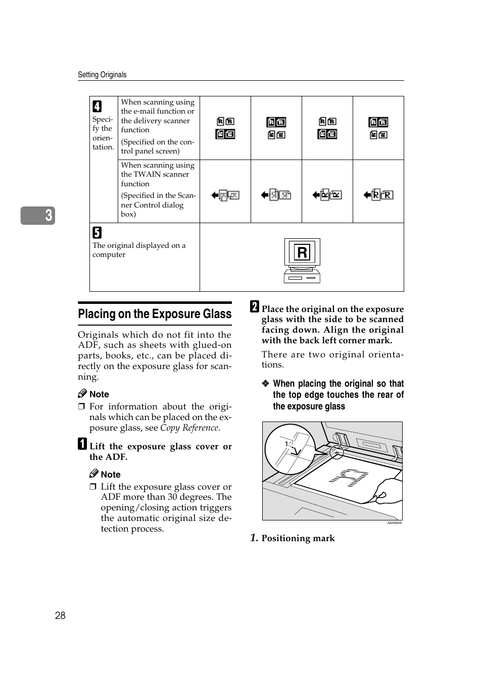 Placing on the exposure glass | GCC Printers 2018 User Manual | Page 34 / 88