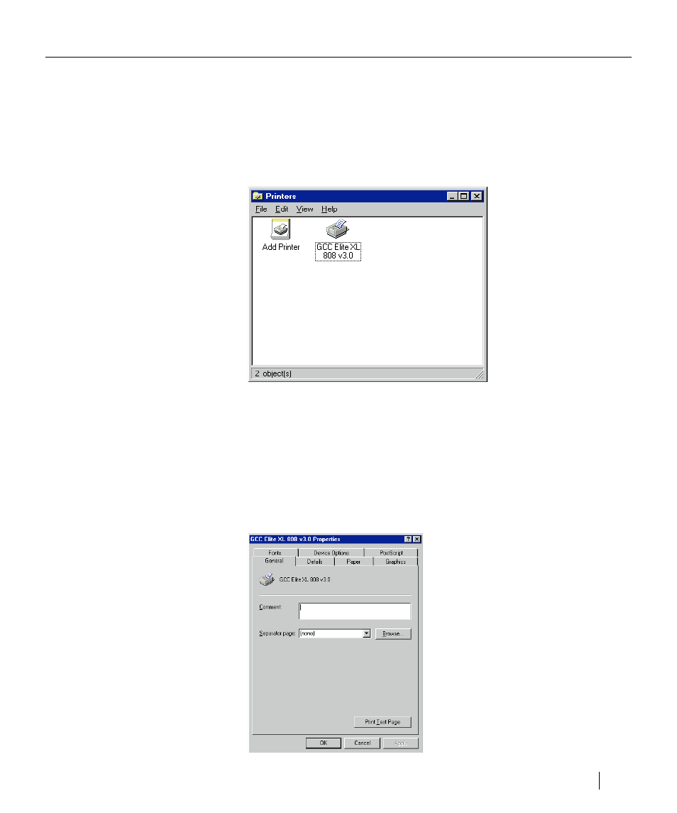 Installing windows 95 printing software | GCC Printers Elite XL User Manual | Page 100 / 199