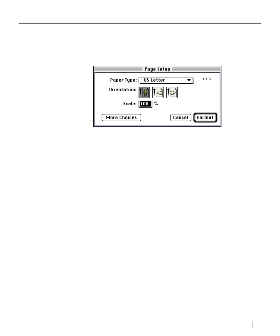 Quickdraw gx page setup dialog box | GCC Printers Elite XL User Manual | Page 125 / 199