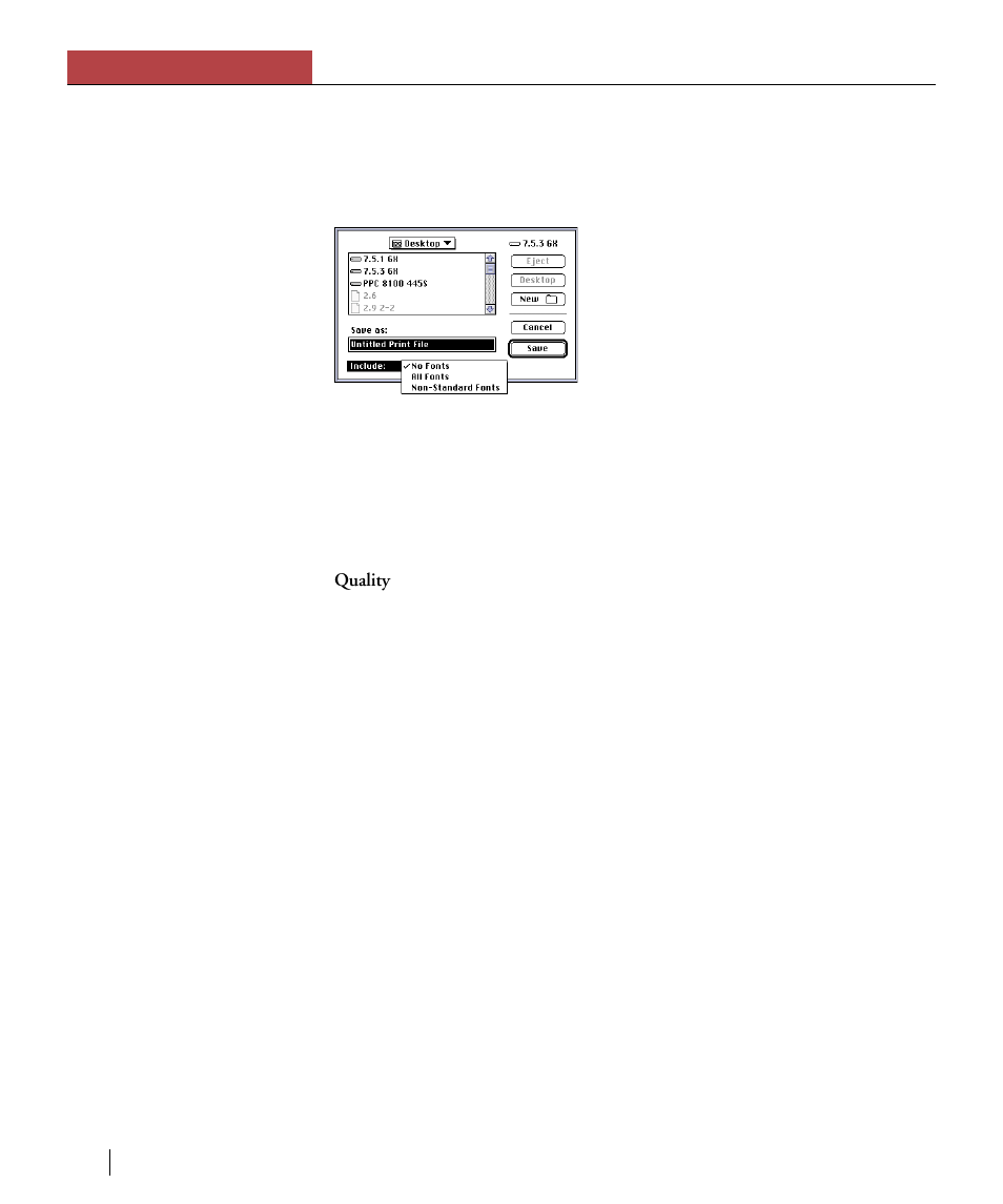 Other print panels, Chapter 5 quickdraw gx | GCC Printers Elite XL User Manual | Page 130 / 199