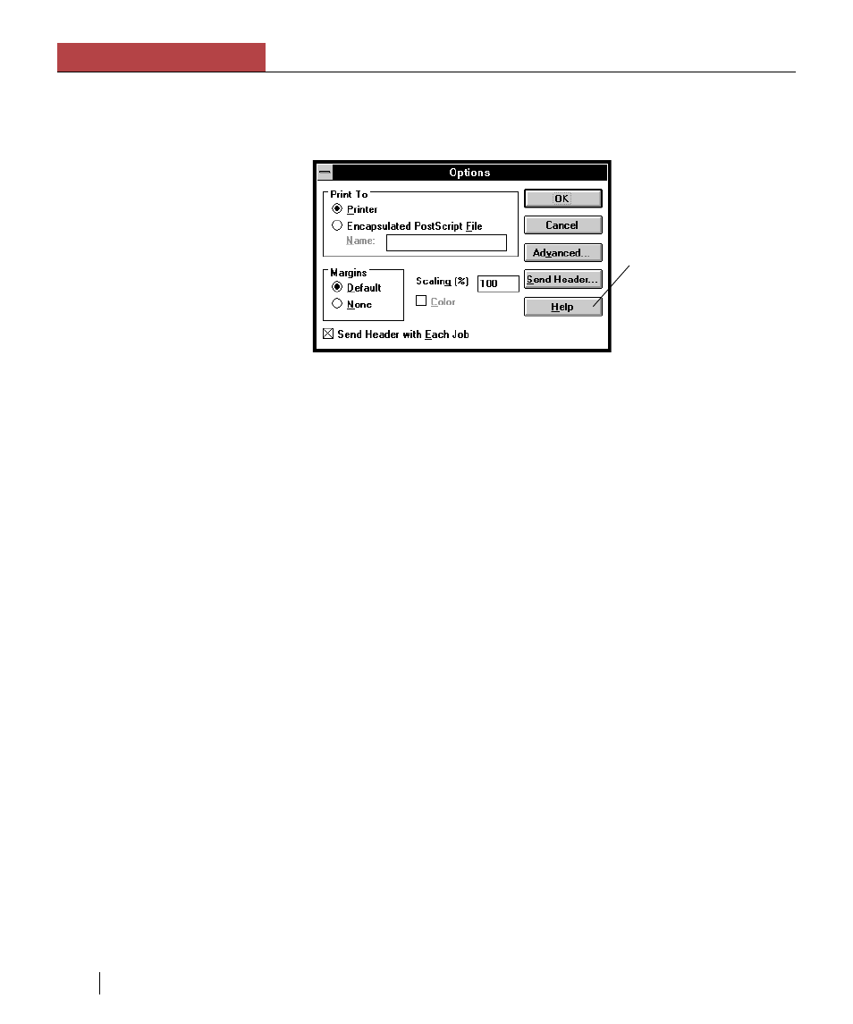 Options, Chapter 4 using the elite xl with windows and dos | GCC Printers Elite XL User Manual | Page 85 / 199