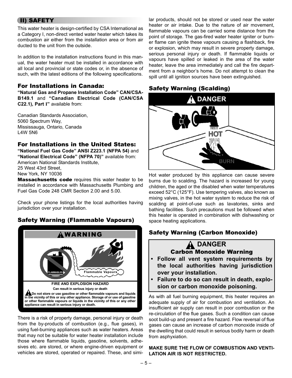 Danger, Warning | GSW 5065 User Manual | Page 5 / 29